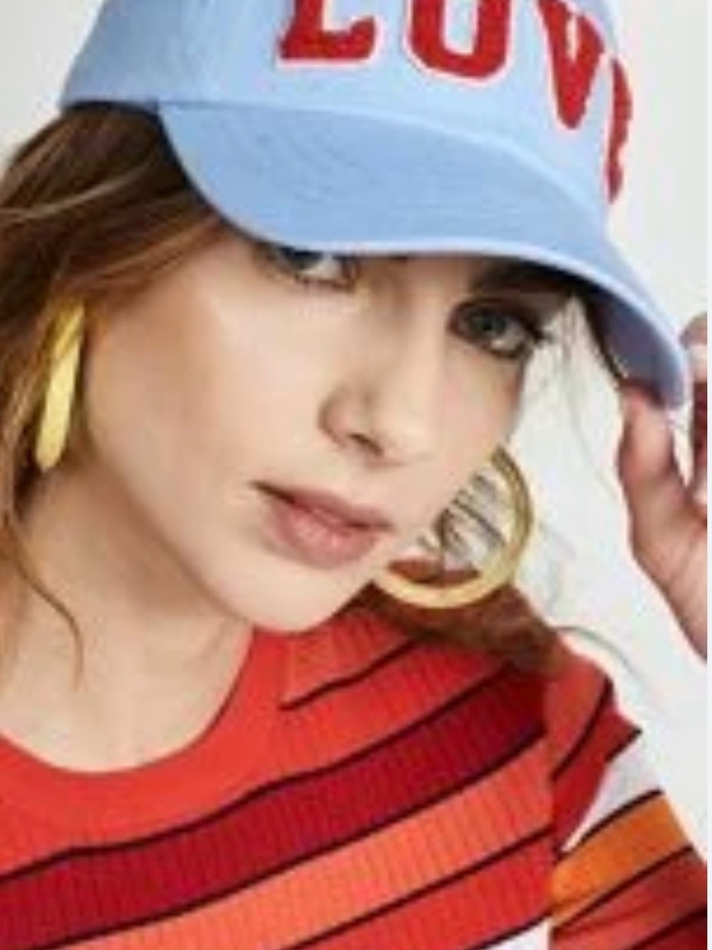 Tory Burch Sport LOVE Cap Baller Hat • in Blue with red chenille letters - Picture 6 of 13